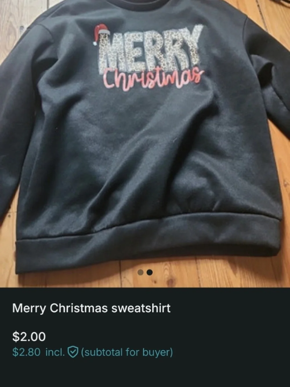 Men's Black 'Merry Christmas' Crewneck Sweatshirt
